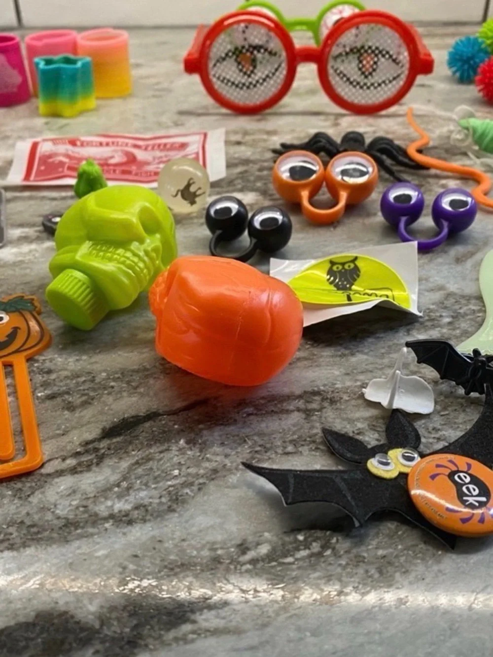 Kids Halloween Party Toy Lot - Colorful Halloween Characters & Fidget Toys